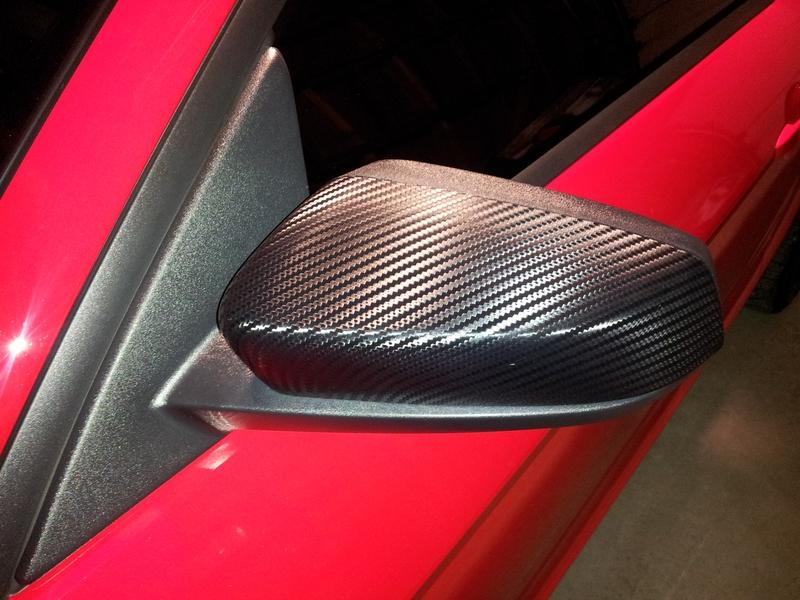 Wrapping front mirrors with Carbon Fiber Mustang Evolution
